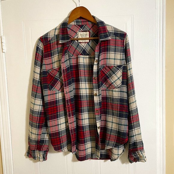 Abercrombie & Fitch Flannel Button-Down Shirt - Picture 1 of 6
